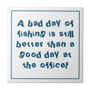 Carreau Cadeau de pêcheur avec citation de pêche