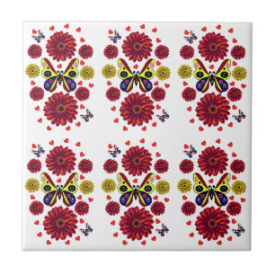Carreau Cadeau Floral Papillon Printanier Personnalisé