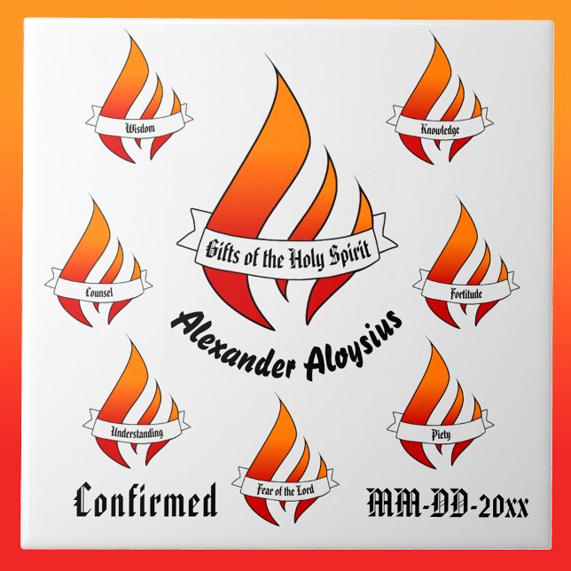 Carreau Cadeaux personnalisés de l'Esprit Saint Confirmati (Créateur téléchargé)