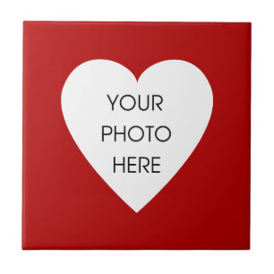 Carreau Cadre rouge de photo de coeur