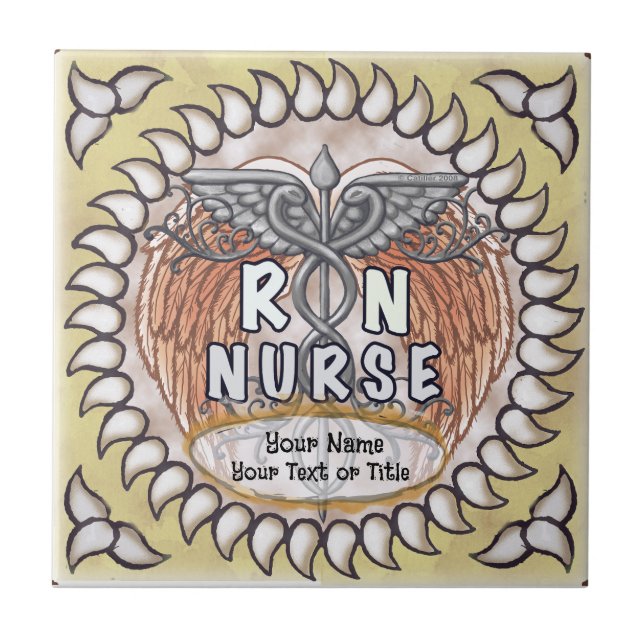 Carreau Caduceus wings rn nurse (Devant)