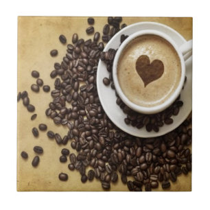 Carreau Café Coeur Cappucino
