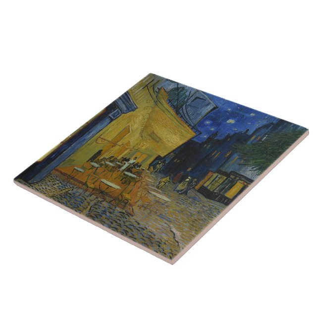 Carreau Café Terrasse à la nuit par Vincent van Gogh (Côté)