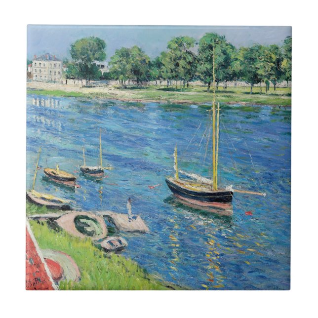 Carreau Caillebotte - Seine à Argenteuil, Bateaux à l'ancr (Devant)