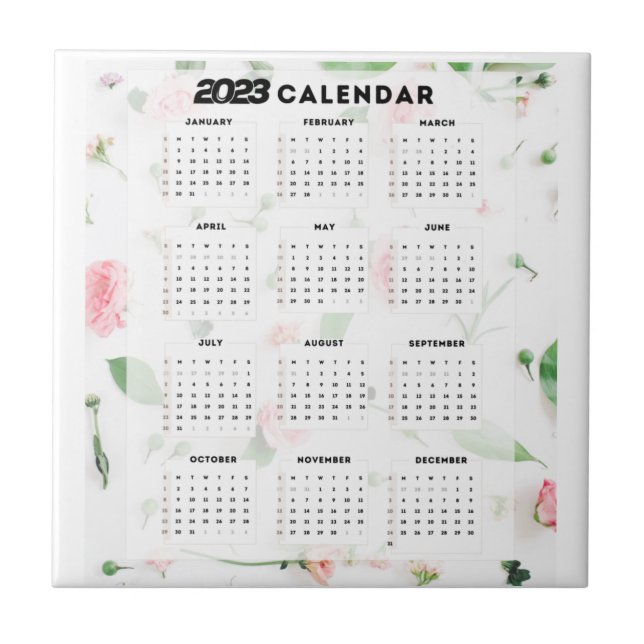 Carreau calendrier 2023 floral (Devant)