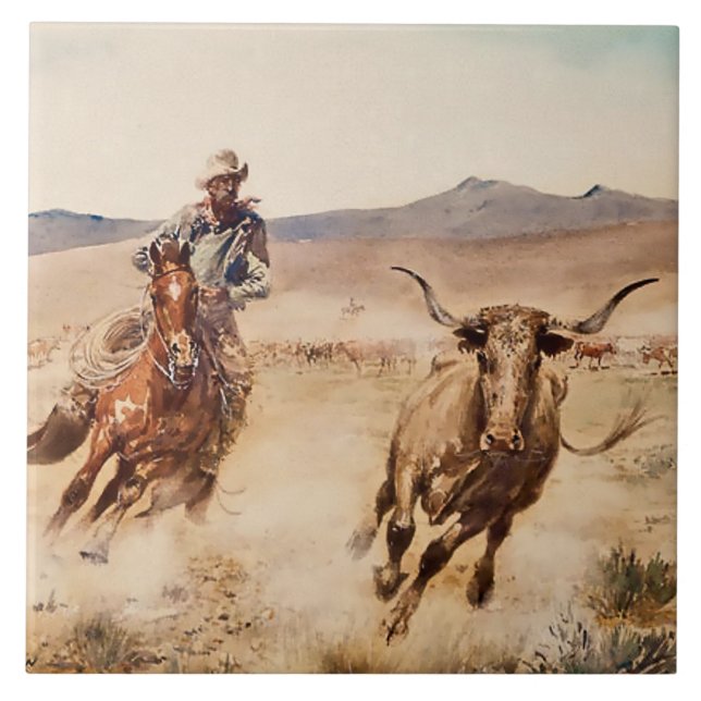 Carreau "California Vaquero" par Edward Borein (Devant)