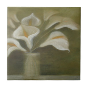 Carreau Calla Coupe Les Fleurs Dans Un Vase Artistique Enc