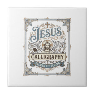 Carreau Calligraphie de Jésus Lettrage sacré Calligraphie