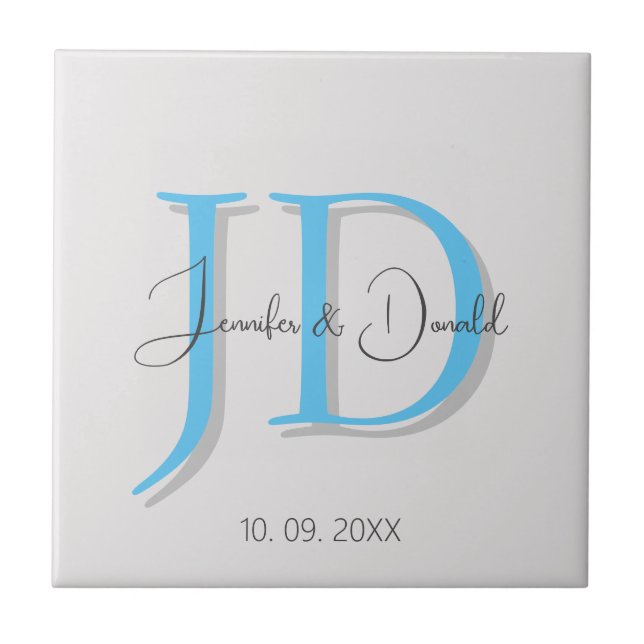 Carreau Calligraphie monogramme de script classique tendan (Devant)