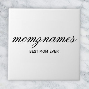 Carreau Calligraphie personnalisée du nom pour la meilleur
