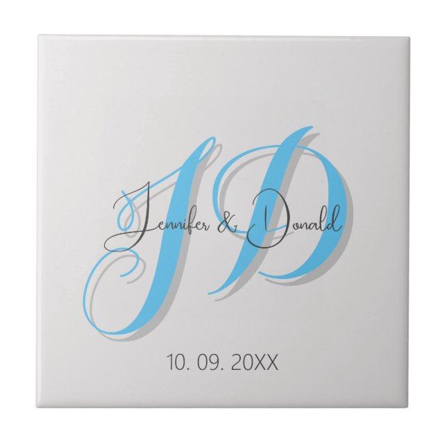 Carreau Calligraphie tendance monogramme de script classiq (Devant)