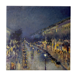 Carreau Camille Pissarro - Boulevard Montmartre la nuit