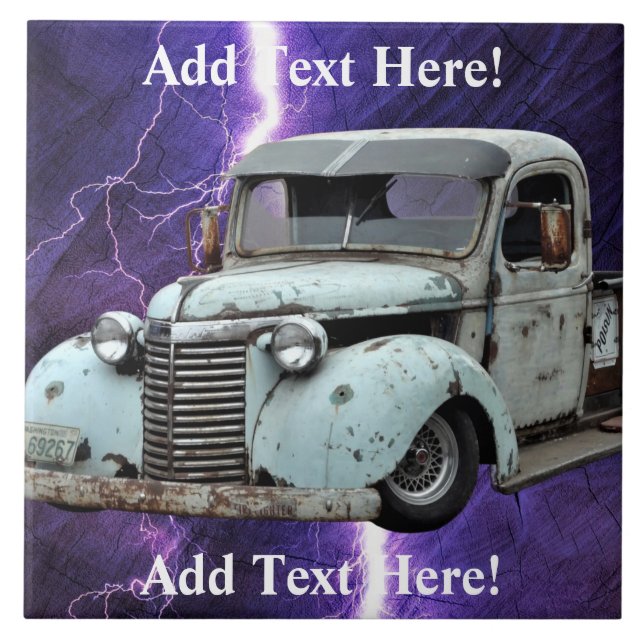 Carreau Camion bleu vintage (Devant)