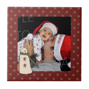 Carreau Campagne primitive Snowman tuile photo personnalis