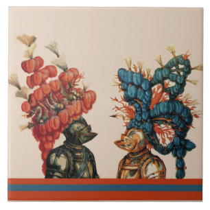 CARREAU CAMPAGNES DE NUIT MÉDIÉVAL AVEC DES DRAGONS DE PIE