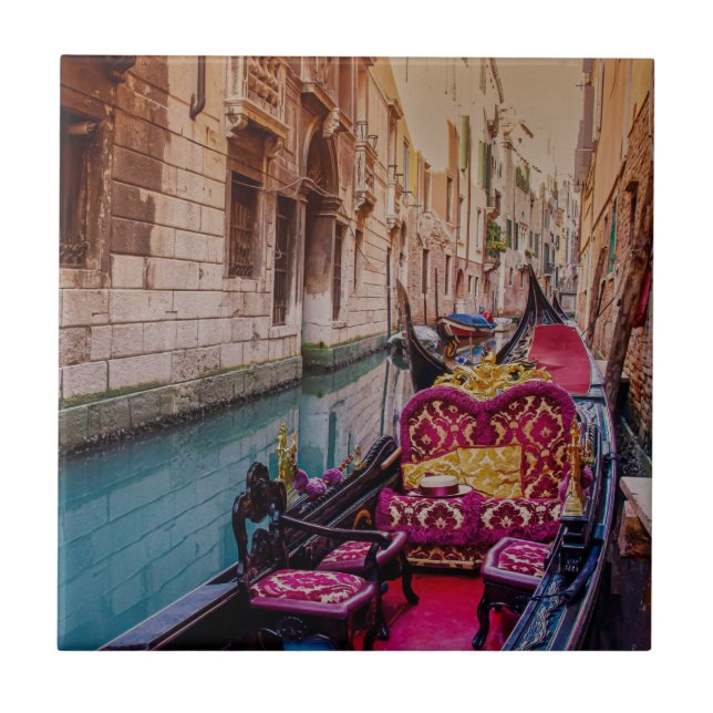 Carreau Canal avec gondole traditionnelle à Venise, Italie (Devant)