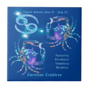 Carreau Cancer Zodiac Trait personnalisé