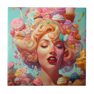Carreau Candy Ice Cream Girl Surreal Imaginaire Art
