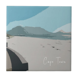 Carreau Cape Town Table Mountain Océan Esquisse