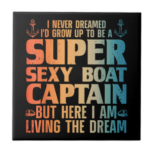 Carreau Capitaine de bateau cool pour hommes femmes voile