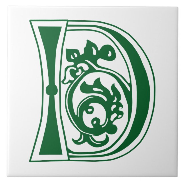 Carreau Capitale décorative botanique médiévale D (Devant)