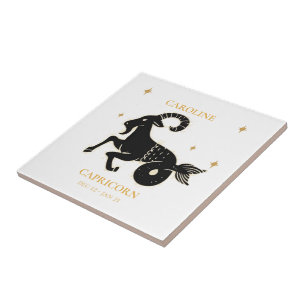 Carreau Capricorne Astrological Zodiac Signet Nom Cadeau