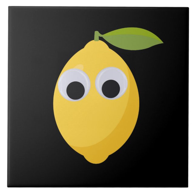 Carreau Caractère de citron, fruit doux aux yeux de googne (Devant)