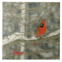 Cardinal à l'aquarelle d'hiver