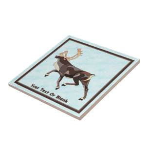 Carreau Caribou/Reindeer d'art populaire