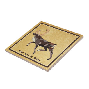 Carreau Caribou/Reindeer d'art populaire