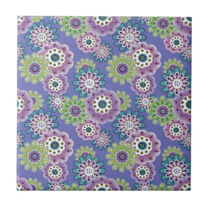 Carreau Caricature amusante Abstraite fleurs fleuris enfan