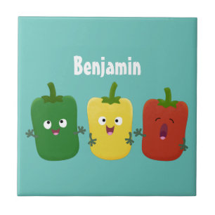 Carreau Caricature de chant trio capsicum poivre clair