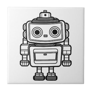 Carreau Caricature de robot rétro