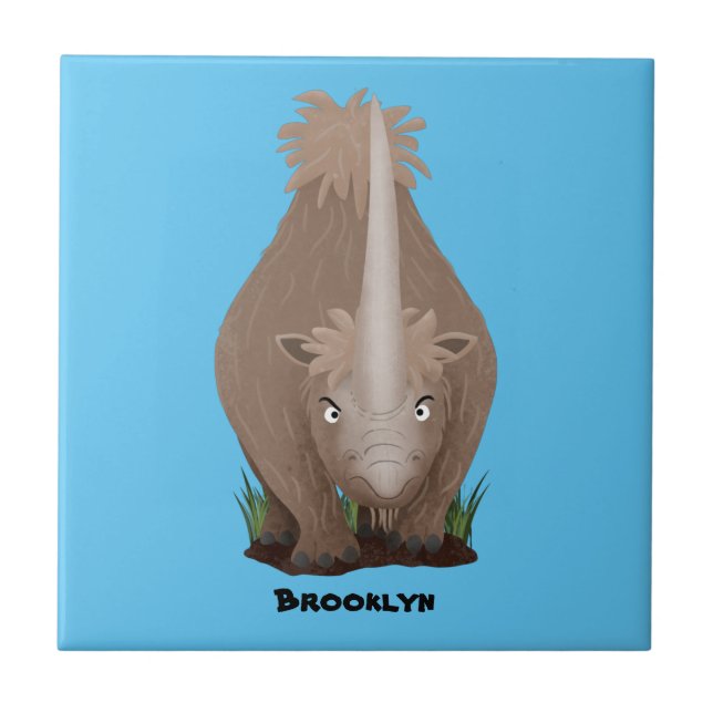 Carreau Caricature en élasmère de rhinocéros laineux (Devant)