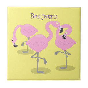 Carreau Caricature en trio flamand rose mou
