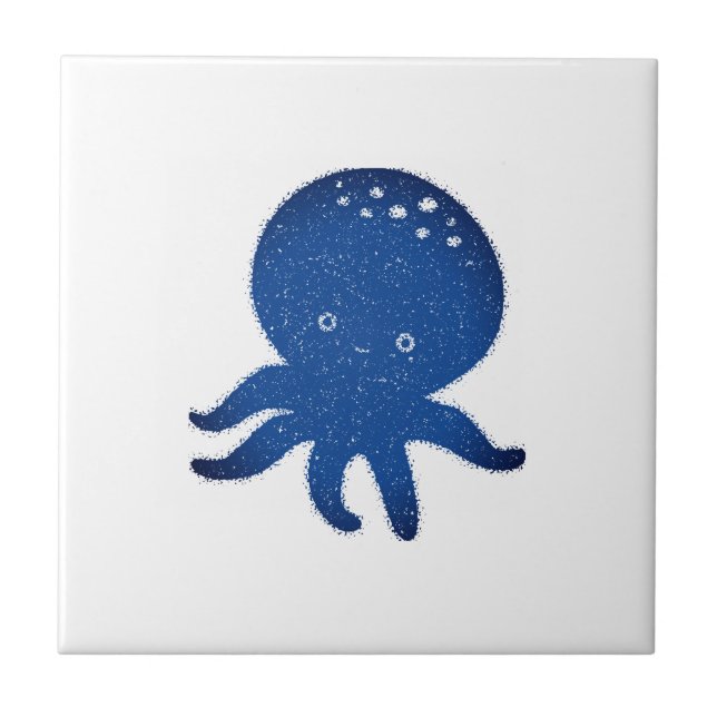 Carreau Caricature octopus mignonne vieux papier (Devant)