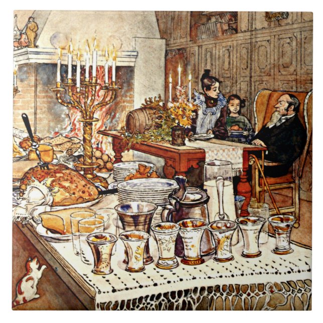 Carreau Carl Larsson : Détail de Noël, (Devant)