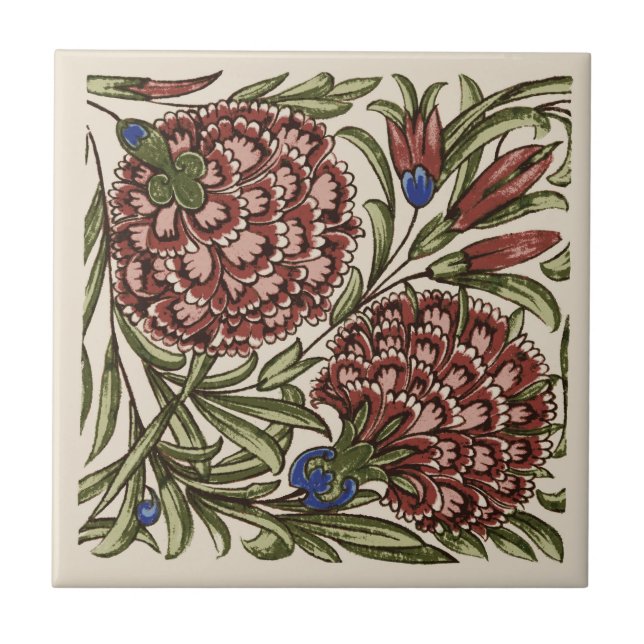 Carreau Carnation Carrelage Fleur Antique Art Rustique (Devant)