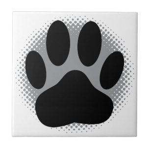 Carreau Carré d'empreinte de patte de chien personnalisé