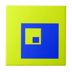 Carreau Carré jaune et bleu