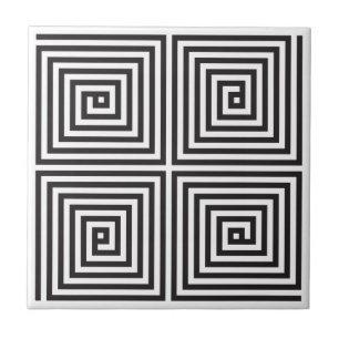 Carreau Carré noir et blanc motif géométrique transparent