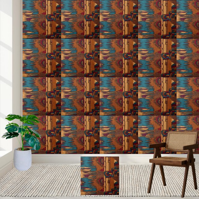 Carreau Carrelage africain inspiré par les tribus pour les (Tribal Inspired African Tile for Global Interiors)