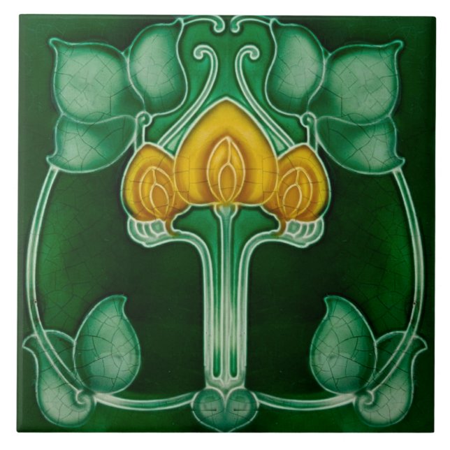 Carreau Carrelage Art nouveau cheminée décorative (Devant)