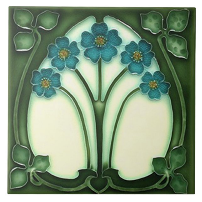 Carreau Carrelage Art nouveau cheminée décorative (Devant)