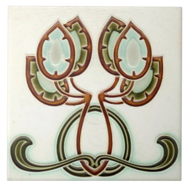Carreau Carrelage Art nouveau cheminée décorative (Devant)