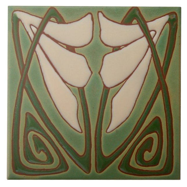 Carreau Carrelage Art nouveau cheminée décorative (Devant)