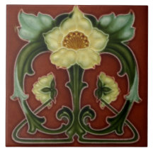 Carrelage Art nouveau cheminée décorative