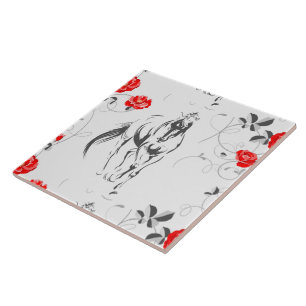 Carreau Carrelage baroque à cheval