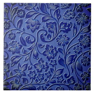 Carreau Carrelage bleu Floral