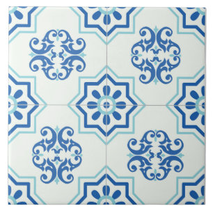 Carreau Carrelage bleu géométrique décoratif
